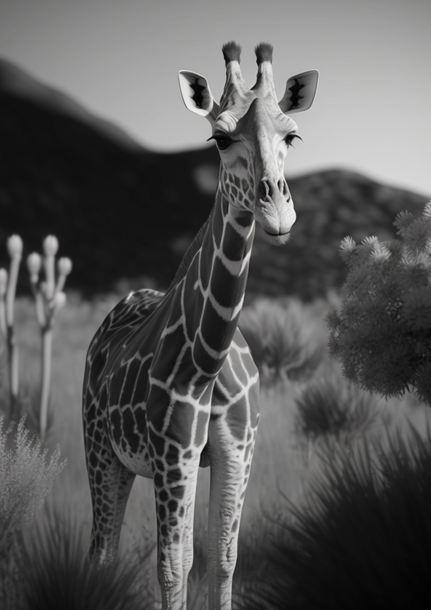 The monochrome wild animal’s collection - the Giraffe