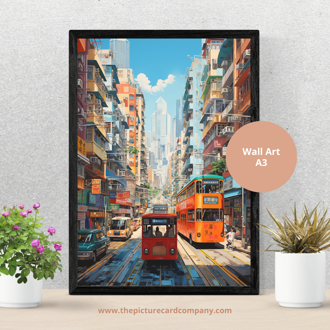 Hong Kong retro city scene