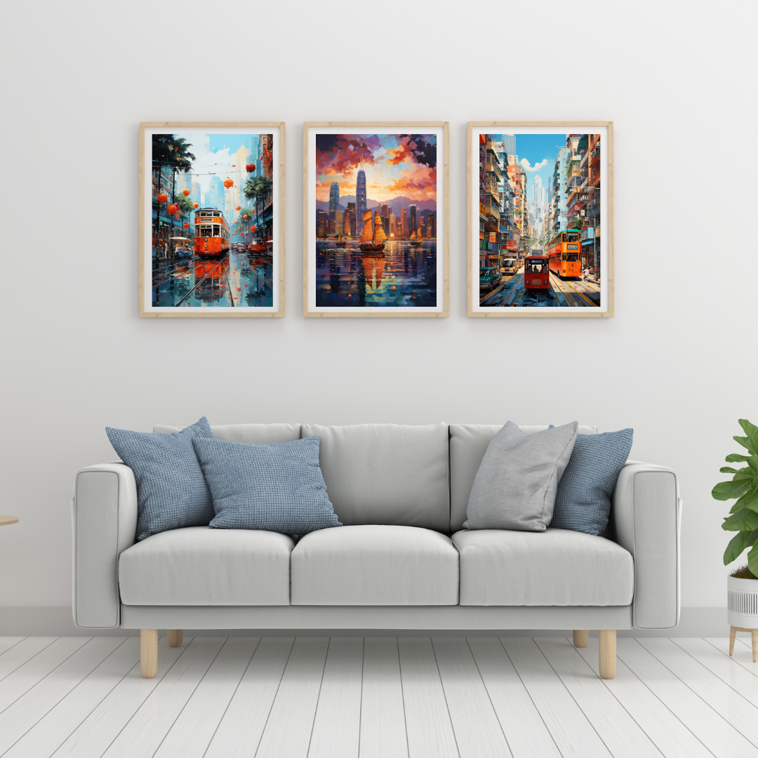 Hong Kong retro city scene