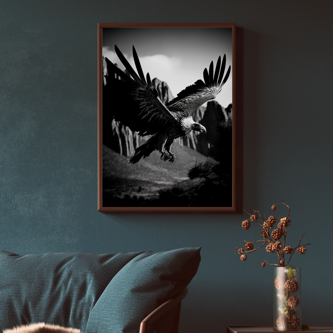 The monochrome wild animal’s collection - the flying Vulture