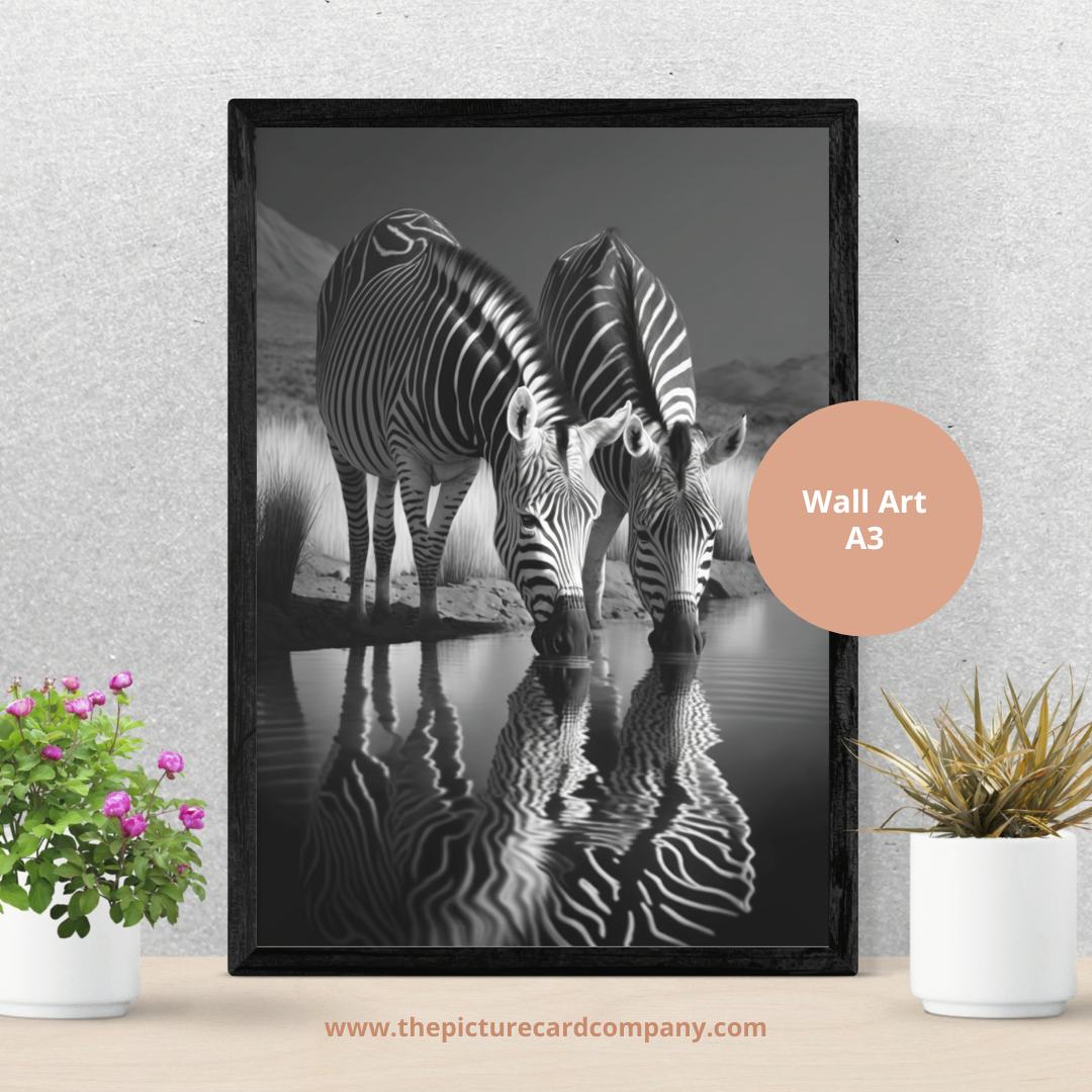 The monochrome wild animal’s collection - Zebra by the river