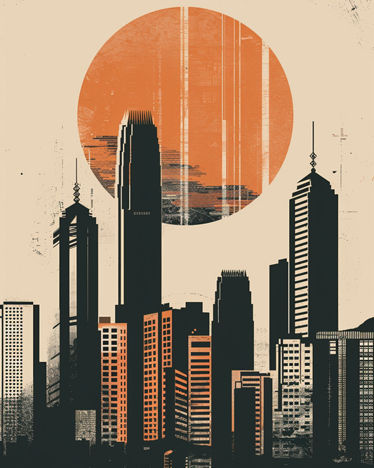 Abstract Hong Kong - sun rising