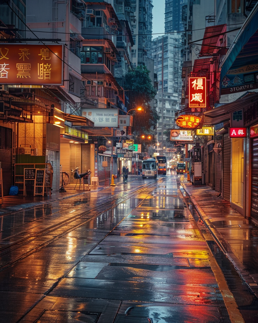 Rainy evening in Hong Kong